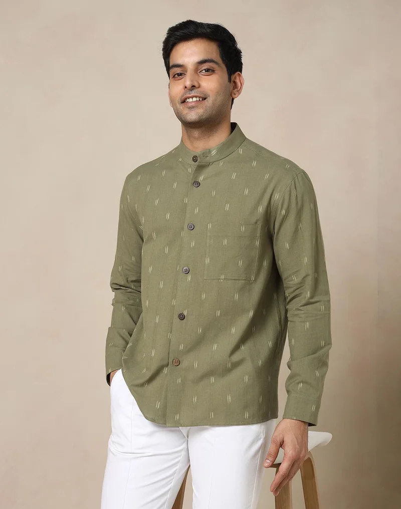 فاب انديا Green Cotton Shirt