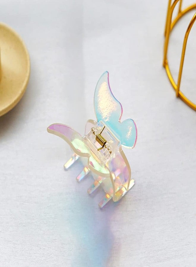 ccHuDE 2 Pcs Holographic Butterfly Hair Claw Clips Nonslip Hair Clamps Jaw Clips Hair Barrettes for Women Girls - Image 4