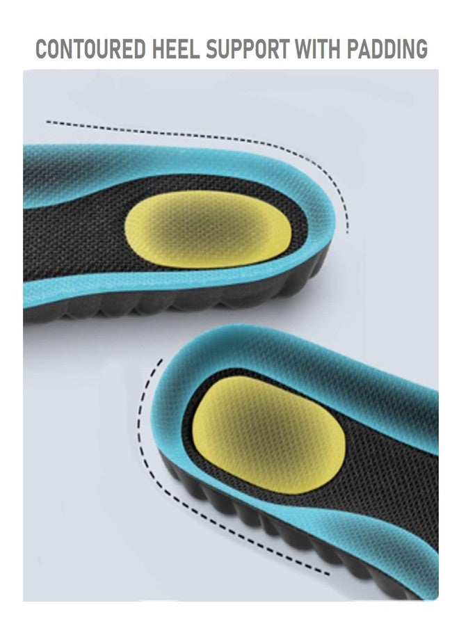VivoFoot 2 Pair Foam Insoles, 4D Cloud Soles, Anti-Fatigue Pain Relief Work Sports Running Comfort Shoe Inserts, Trim to Fit Replacement Pads for Men Women(Men 7-11,Black) - Image 4