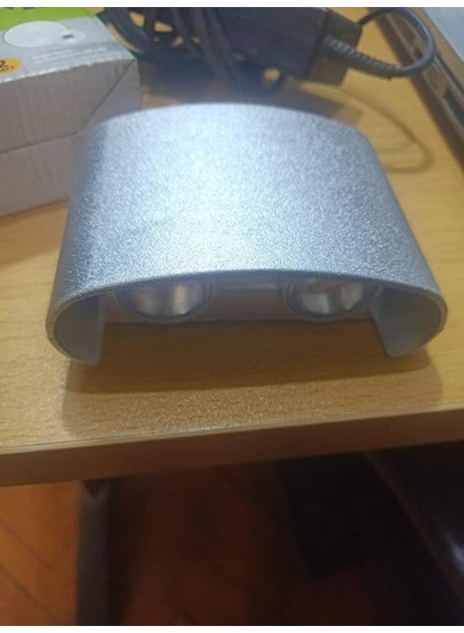 Silver double wall lamp with modern design - Image 4