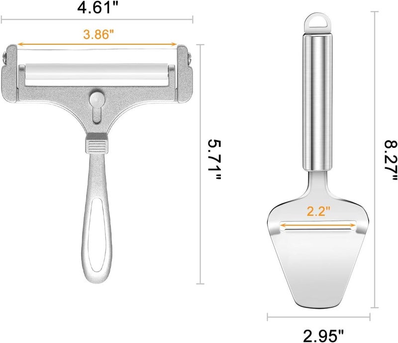 WarmHut Cheese Slicer with Wire, Stainless Steel Cheese Slicer Set and Cheese Cutter Plane for Soft, Semi-hard, Hard Cheeses Kitchen Tool, Set of 2 - Image 5