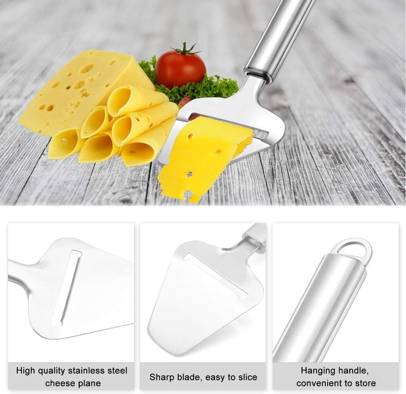 WarmHut Cheese Slicer with Wire, Stainless Steel Cheese Slicer Set and Cheese Cutter Plane for Soft, Semi-hard, Hard Cheeses Kitchen Tool, Set of 2 - Image 3