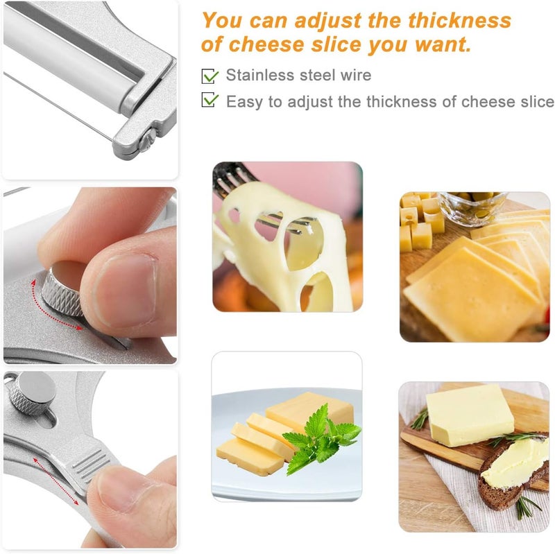 WarmHut Cheese Slicer with Wire, Stainless Steel Cheese Slicer Set and Cheese Cutter Plane for Soft, Semi-hard, Hard Cheeses Kitchen Tool, Set of 2 - Image 4