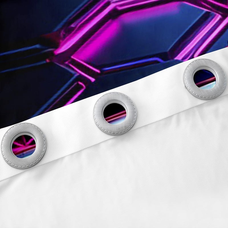 Man Fei Teens Gaming Window Curtains Modern Gamer Window Treatments, Honeycomb Gamepad Window Drapes for Kids Boys Adults Game Room Decor Grommet Top 2 Panel Set Bedroom Curtains, 66Wx72L inch - Image 5