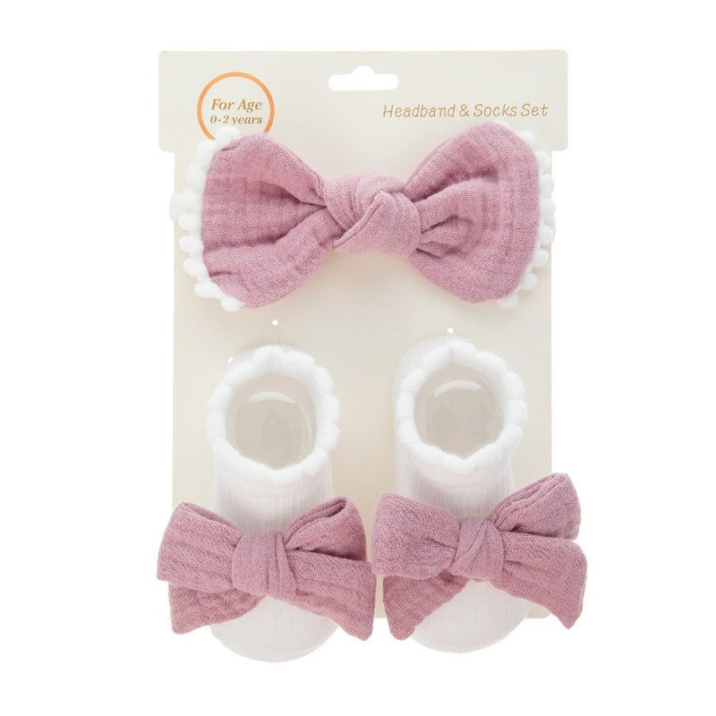Generic Cute Kids Lace Socks Headband Set Bow Decor 7#A10-1-317 