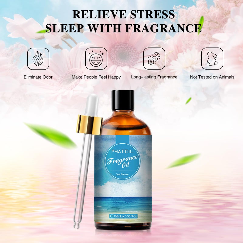 PHATOIL 3.38FL.OZ Sea Breeze Fragrance Oils for Aromatherapy, Essential Oils for Diffusers for Home, Perfect for Diffuser, DIY Candle and Soap Making, DIY Scented Products - 100ml - Image 4