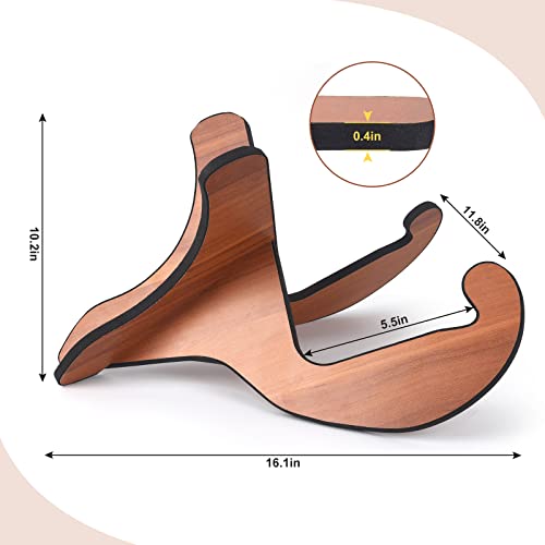 CC CAIHONG Guitar Stand Floor Wooden - Universal Folding X-frame Detachable Non-Slip Portable Wood Guitar Stand with Rubber Covering Edges for Acoustic Electric Bass Guitars - Brown - Image 2