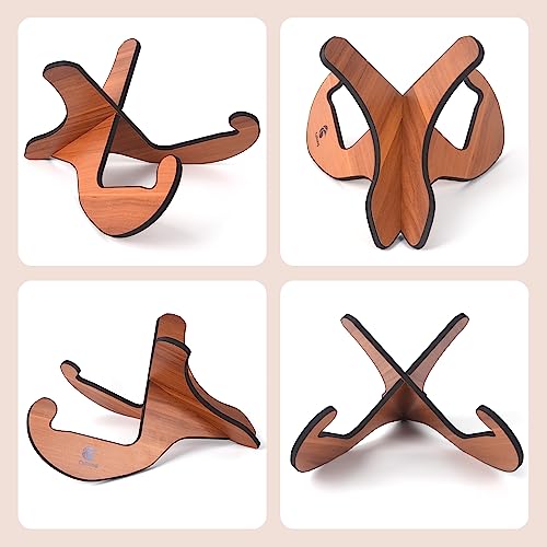 CC CAIHONG Guitar Stand Floor Wooden - Universal Folding X-frame Detachable Non-Slip Portable Wood Guitar Stand with Rubber Covering Edges for Acoustic Electric Bass Guitars - Brown - Image 3