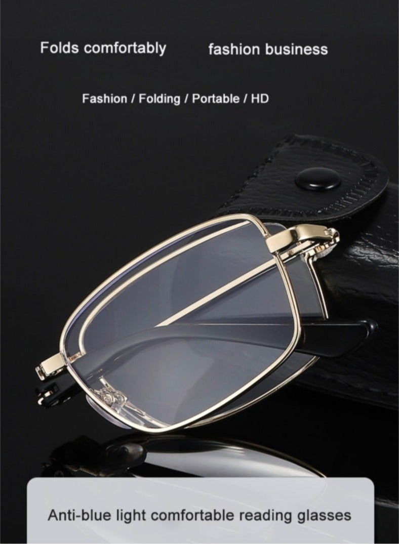 R A B O Folding Anti-Blue Light Reading Glasses – Bifocal Design for Near and Distance Vision, Compact & Portable Unisex Eyewear - Image 2