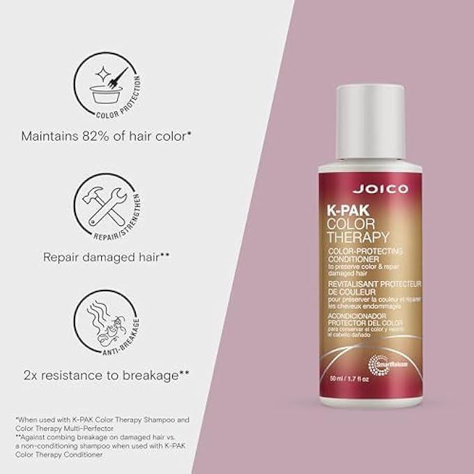 JOICO K-PAK COLOR THERAPY COLOR-PROTECTING CONDITIONER | FOR COLOR-TREATED HAIR | BOOST SHINE & ELASTICITY | REPAIR BREAKAGE | REBUILD DAMAGED HAIR | WITH KERATIN & ARGAN OIL | 1.7 FL OZ - Image 3