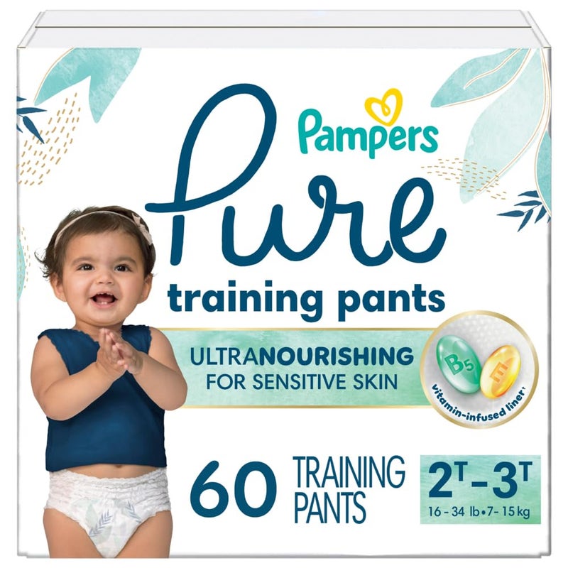 Pampers Pure Protection Training Underwear, Unisex, Size 2T3T, 60 Count, Premium, Hypoallergenic, Soft, Absorbent - Image 1