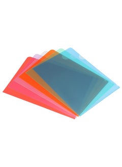 L Type Folders, 12 Pack A5 8.8 X 6.3 Plastic File Project Pockets Clear Paper Document Jacket Sleeve For Office, Multicolor