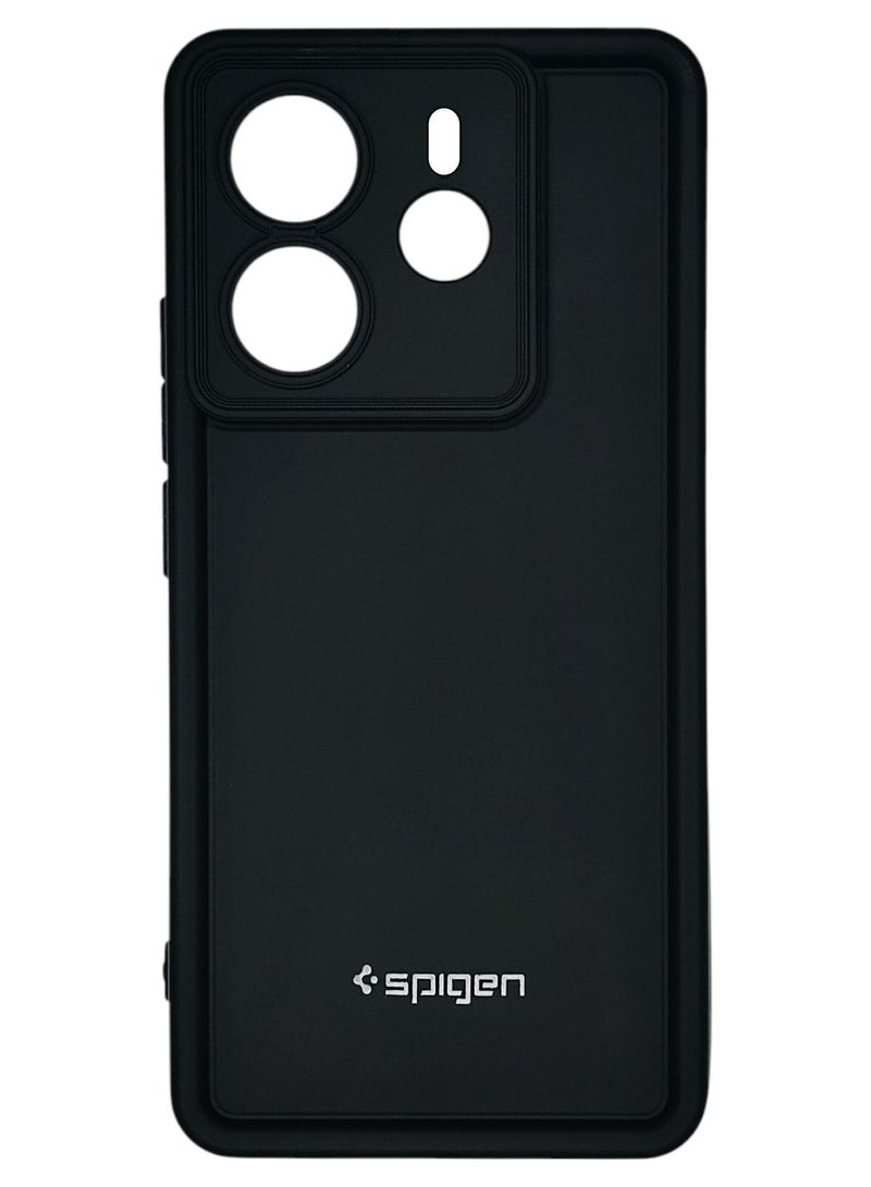 جراب سيليكون و حامي للكاميرا لهاتف شاومي ريدمي نوت 14 - أسود