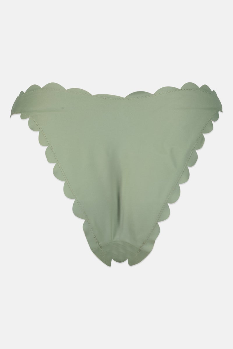 Asos Design Women Solid Pull On Bikini Bottom, Dark Green  - Image 2