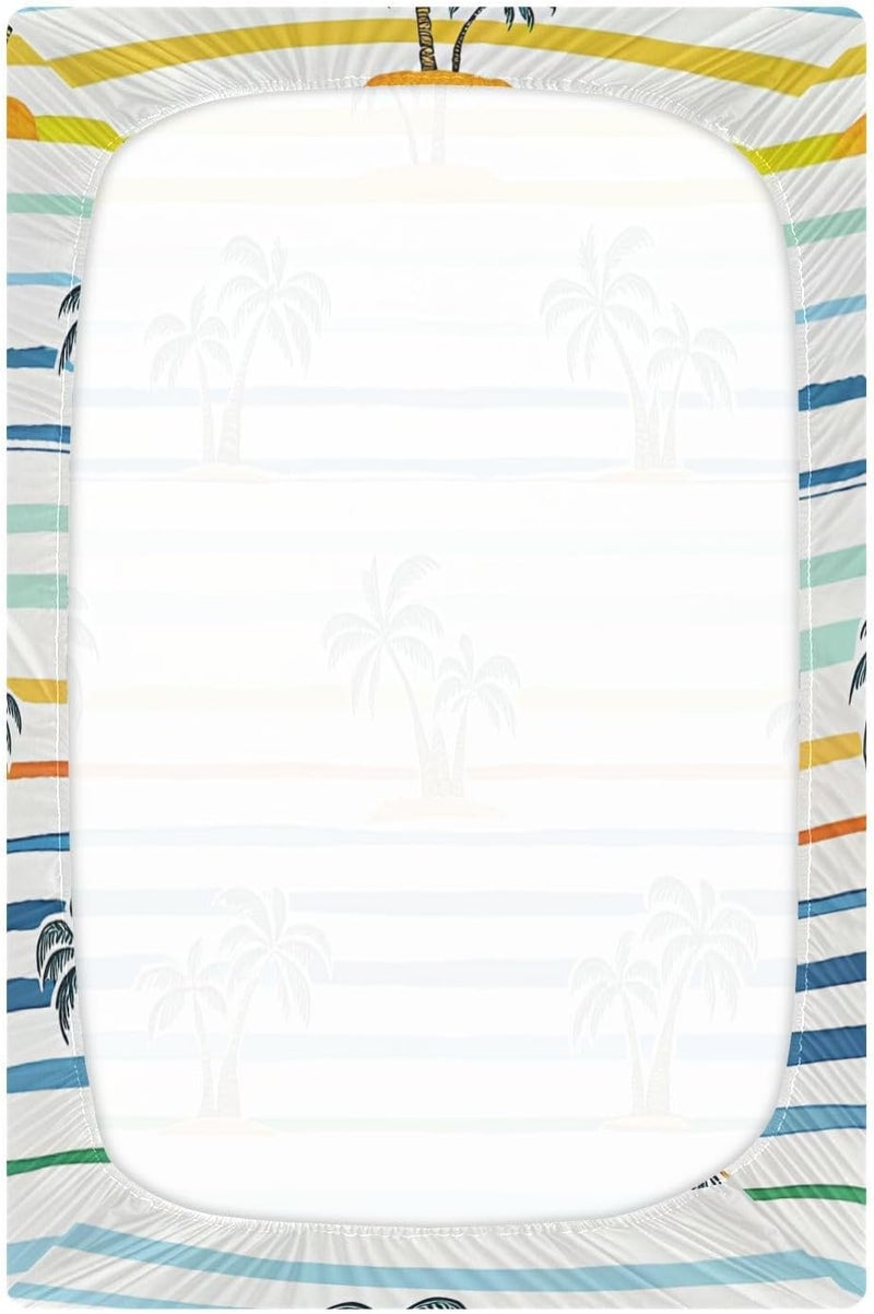 Cocoanut Tree Crib Sheets for Boys Girls Ultra Soft Breathable Baby Crib Sheet Fitted Crib Sheets for Standard Size Crib and Toddler Mattresses, 39 x 27 Inch - Image 3