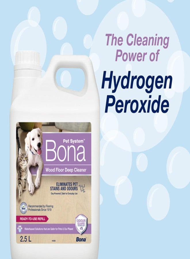 بونا عبوة إعادة تعبئة منظف الأرضيات الخشبية العميق من بونا للحيوانات الأليفة (2.5 لتر) | مُصمم خصيصًا للمنازل ذات الأرضيات الخشبية التي بها حيوانات أليفة | ينظف آثار أقدام الحيوانات الأليفة، وبقع البول، والأوساخ، ويزيل الروائح الكريهة | للكلاب والقطط والجراء - Image 3