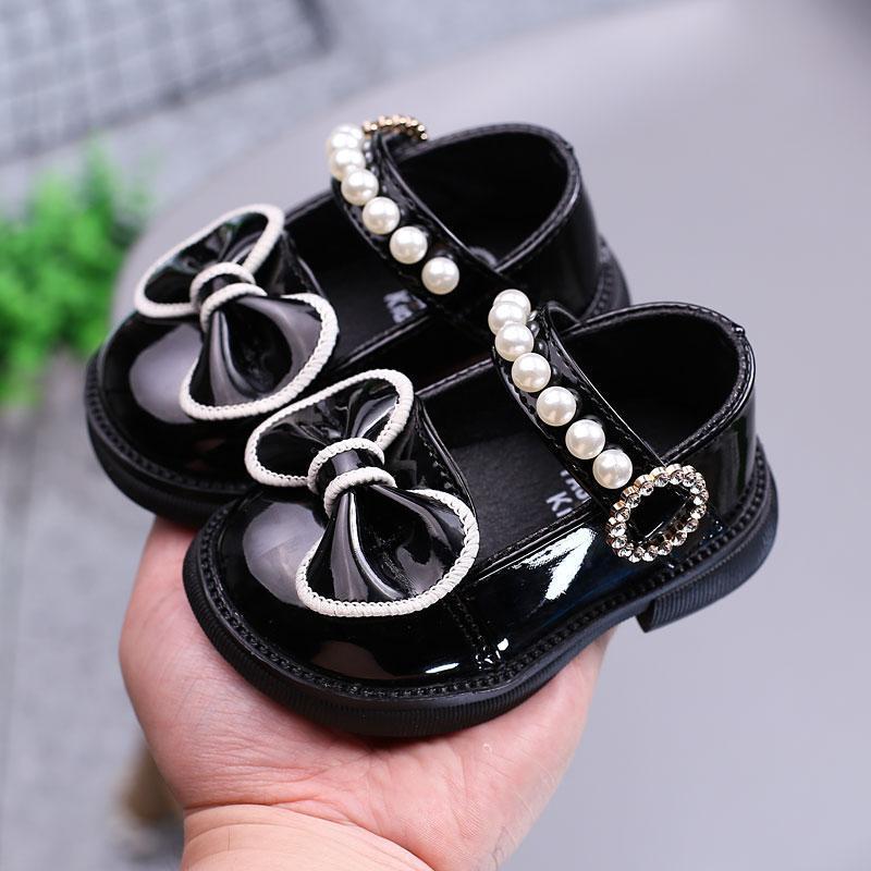 2025 Children'S Leather Shoes Princess Shoes Soft-Soled Baby Toddler Shoes Women'S Baby Shoes Girls' Pea Shoes Single-Layer Shoes - Image 2