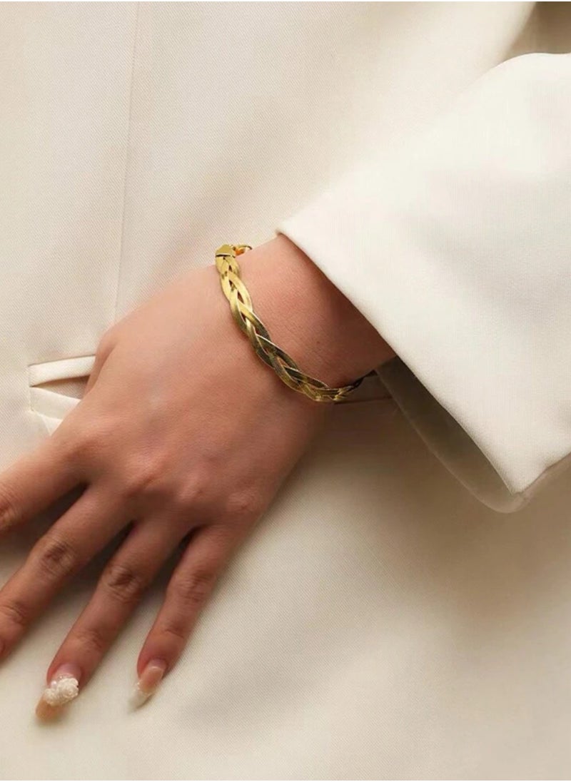 sixtyfour Elegant Gold Plated Stainless Steel Bracelet For Women  - Image 1