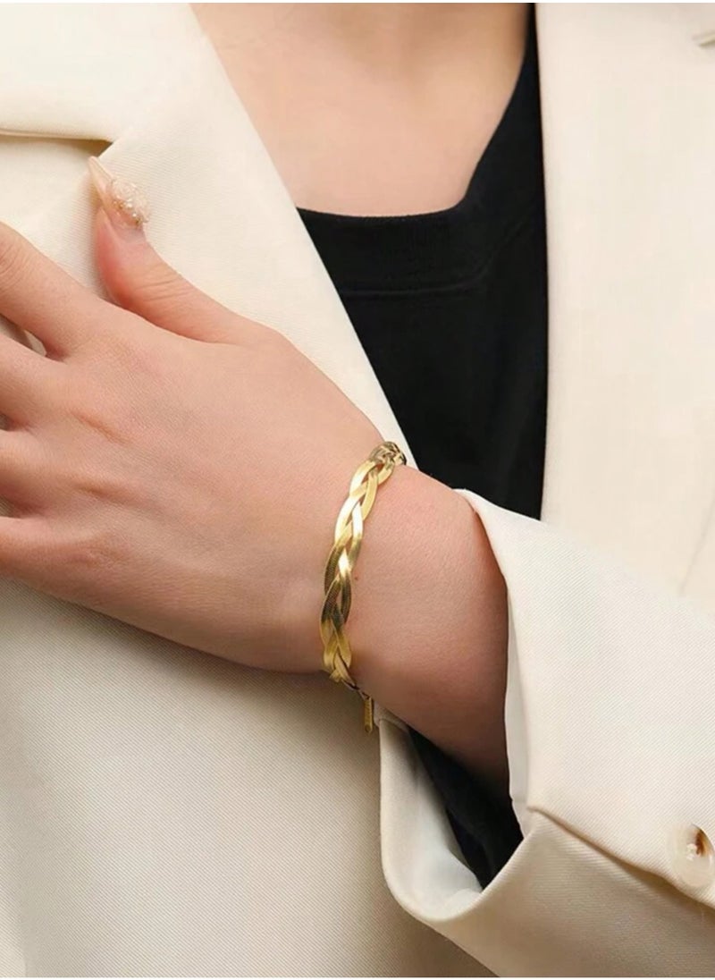 sixtyfour Elegant Gold Plated Stainless Steel Bracelet For Women  - Image 3