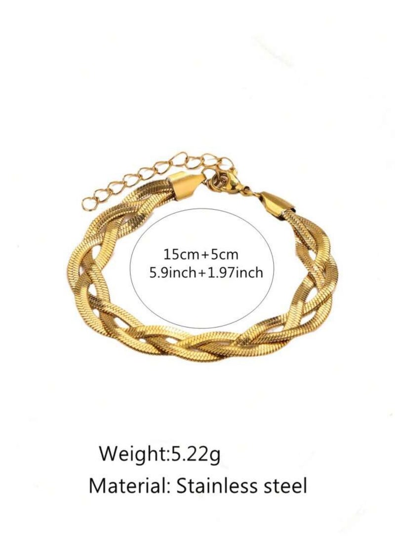 sixtyfour Elegant Gold Plated Stainless Steel Bracelet For Women  - Image 5