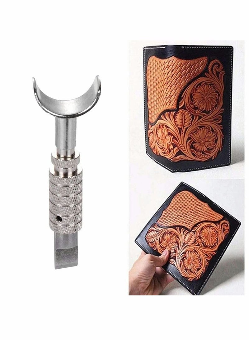 KASTWAVE سكين النقش الدوارة من الجلد، مجموعة أدوات القطع والنقش الدقيقة من الفولاذ المقاوم للصدأ، مجموعة العمل اليدوية القابلة للتعديل - Image 2
