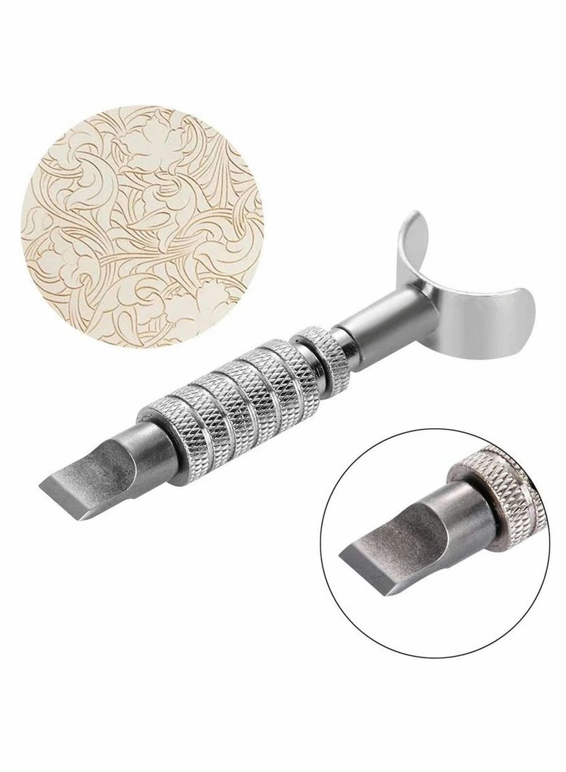 KASTWAVE سكين النقش الدوارة من الجلد، مجموعة أدوات القطع والنقش الدقيقة من الفولاذ المقاوم للصدأ، مجموعة العمل اليدوية القابلة للتعديل - Image 3