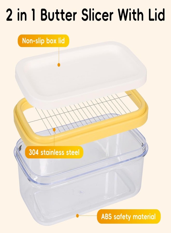 ELEGICKLIP Butter Dish with Cutter Slicer Clear Airtight Butter Container for Easy Cutting And Storage Covered Butter Keeper with Lid for Fridge Home Kitchen - Image 4