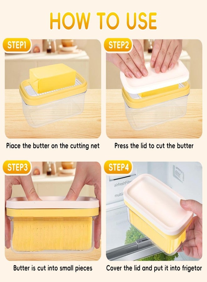ELEGICKLIP Butter Dish with Cutter Slicer Clear Airtight Butter Container for Easy Cutting And Storage Covered Butter Keeper with Lid for Fridge Home Kitchen - Image 3