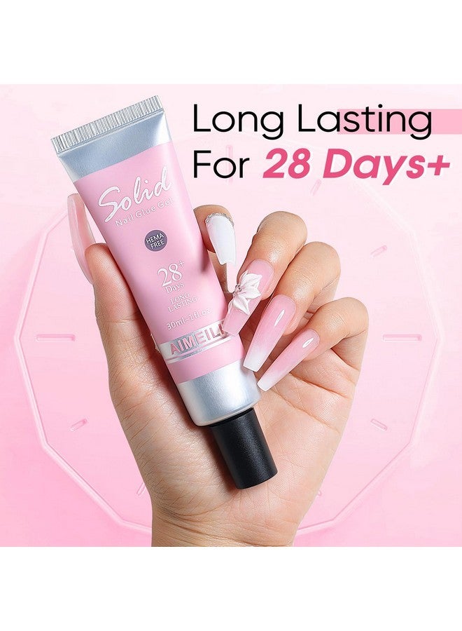 AIMEILI Solid Nail Glue Gel For False Nail Tips Fake Nails, Strong Adhesion Nail Gel Glue For Nail Extension Soft Gel Nail Tips - Image 3