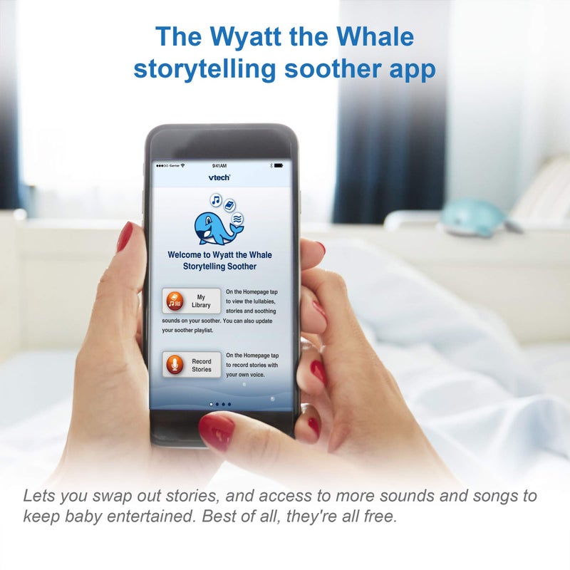 VTech Communications BC8312 Wyatt The Whale Storytelling Baby Sleep Soother with a White Noise Sound Machine Featuring; 10 Stories, 10 Ambient Sounds & 10 Calming Melodies with Glow-on-Ceiling - Image 5