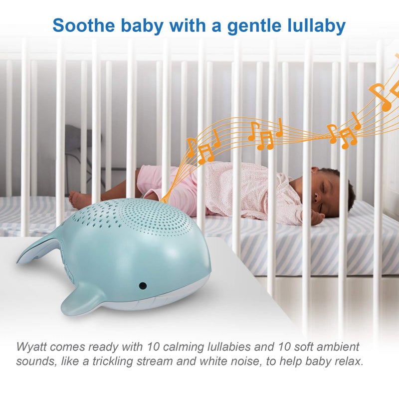 VTech Communications BC8312 Wyatt The Whale Storytelling Baby Sleep Soother with a White Noise Sound Machine Featuring; 10 Stories, 10 Ambient Sounds & 10 Calming Melodies with Glow-on-Ceiling - Image 4