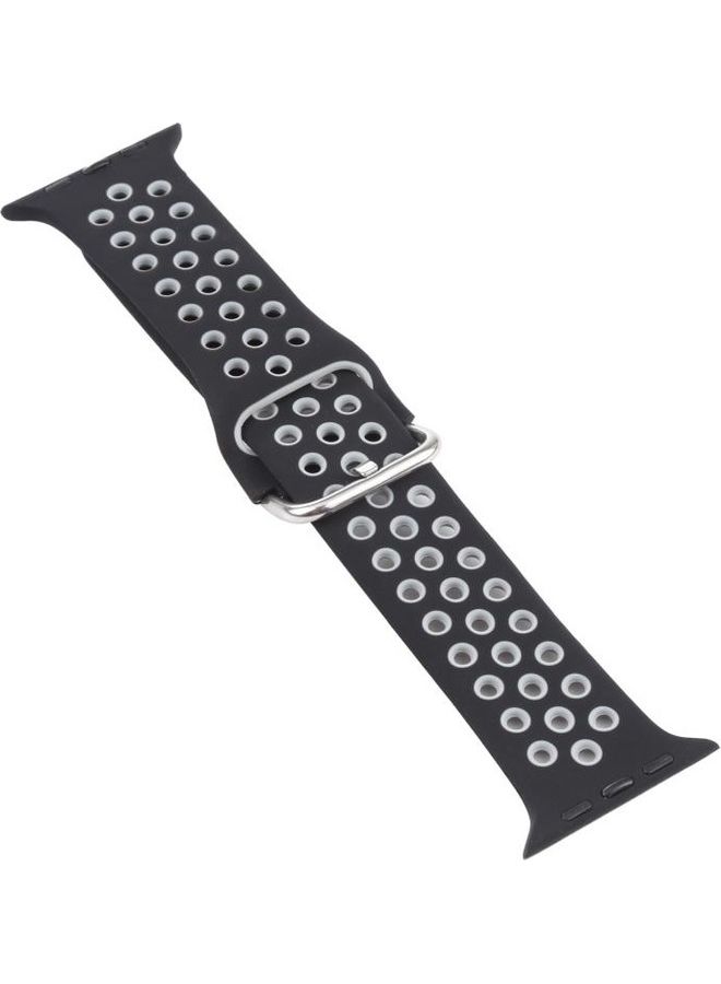 NIBEMINENT Replacement Watchband For Apple Watch With Protective Case Black/Grey - Image 4
