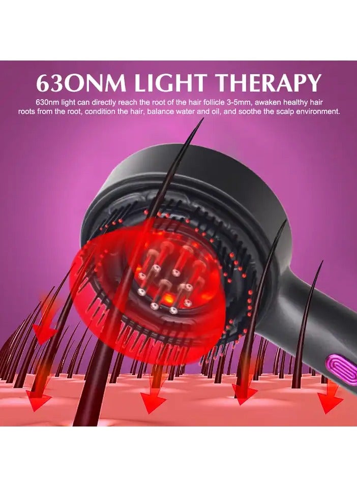 أسيف جهاز تدليك الشعر، فرشاة شعر ذكية محمولة لفروة الرأس، مشط تدليك كهربائي متعدد الوظائف 3 في 1، مدلك رأس كهربائي (أسود) - Image 2