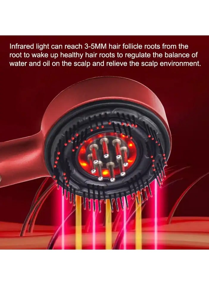 أسيف جهاز تدليك الشعر، فرشاة شعر ذكية محمولة لفروة الرأس، مشط تدليك كهربائي متعدد الوظائف 3 في 1، مدلك رأس كهربائي (أسود) - Image 3