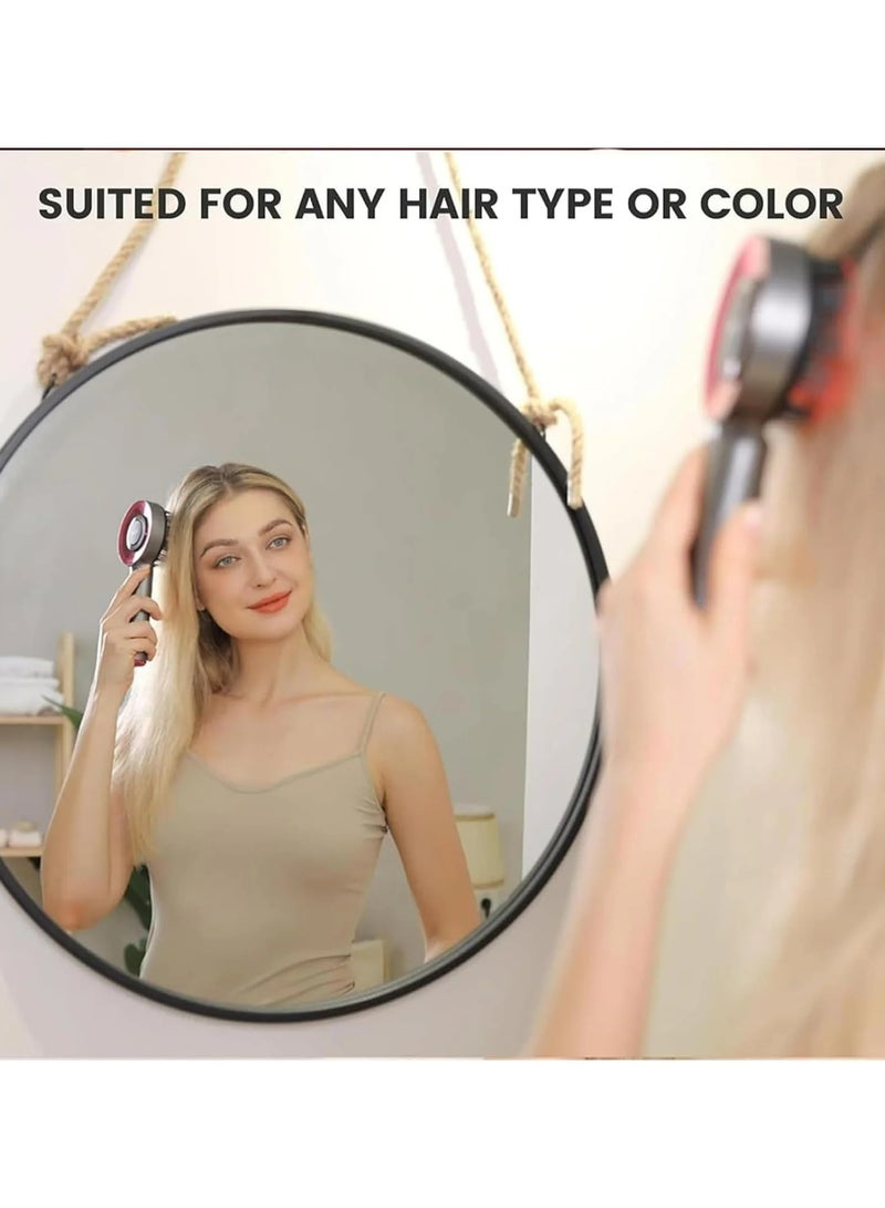 أسيف جهاز تدليك الشعر، فرشاة شعر ذكية محمولة لفروة الرأس، مشط تدليك كهربائي متعدد الوظائف 3 في 1، مدلك رأس كهربائي (أسود) - Image 4