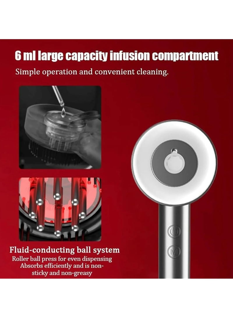 أسيف جهاز تدليك الشعر، فرشاة شعر ذكية محمولة لفروة الرأس، مشط تدليك كهربائي متعدد الوظائف 3 في 1، مدلك رأس كهربائي (أسود) - Image 5