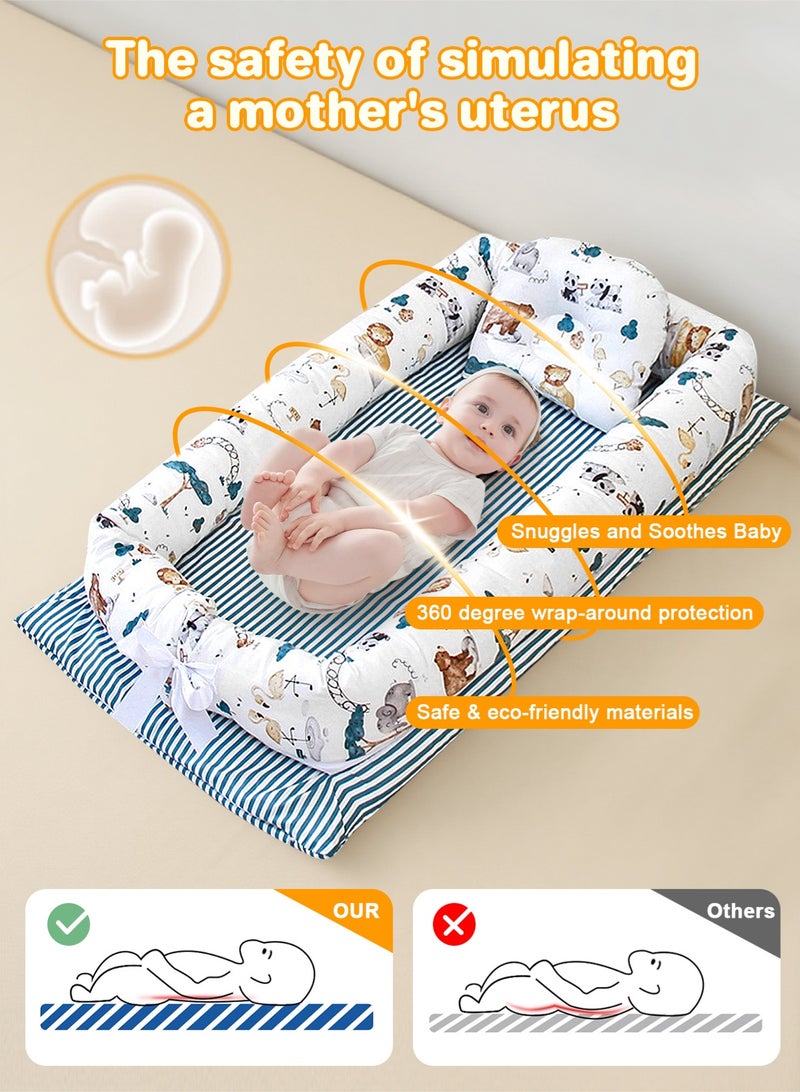 URbazaar Baby Lounger - Baby Lounger for Newborn, 0-24 Months, Infant Lounger for Home and Travel, Soft Cotton, Baby Nest Lounger, Newborn Babies Essentials Gifts - Image 4
