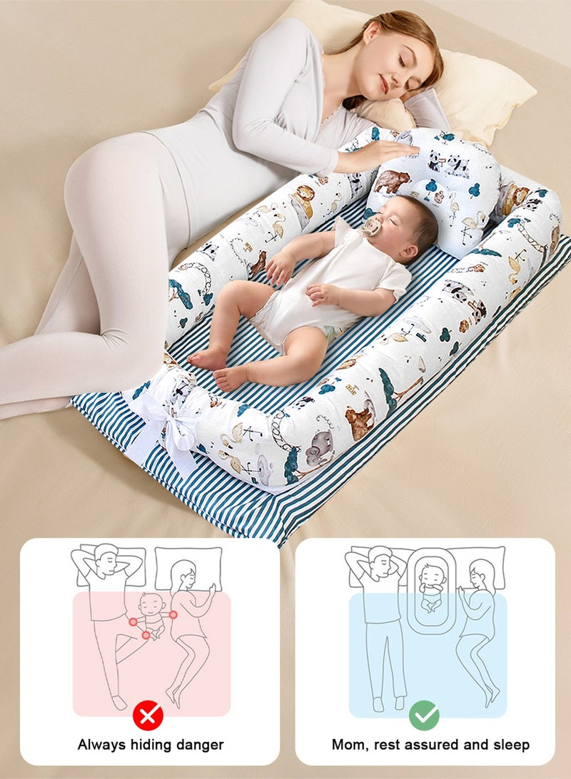 URbazaar Baby Lounger - Baby Lounger for Newborn, 0-24 Months, Infant Lounger for Home and Travel, Soft Cotton, Baby Nest Lounger, Newborn Babies Essentials Gifts - Image 3