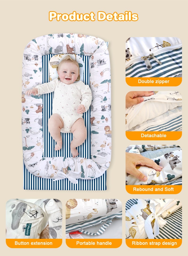 URbazaar Baby Lounger - Baby Lounger for Newborn, 0-24 Months, Infant Lounger for Home and Travel, Soft Cotton, Baby Nest Lounger, Newborn Babies Essentials Gifts - Image 5