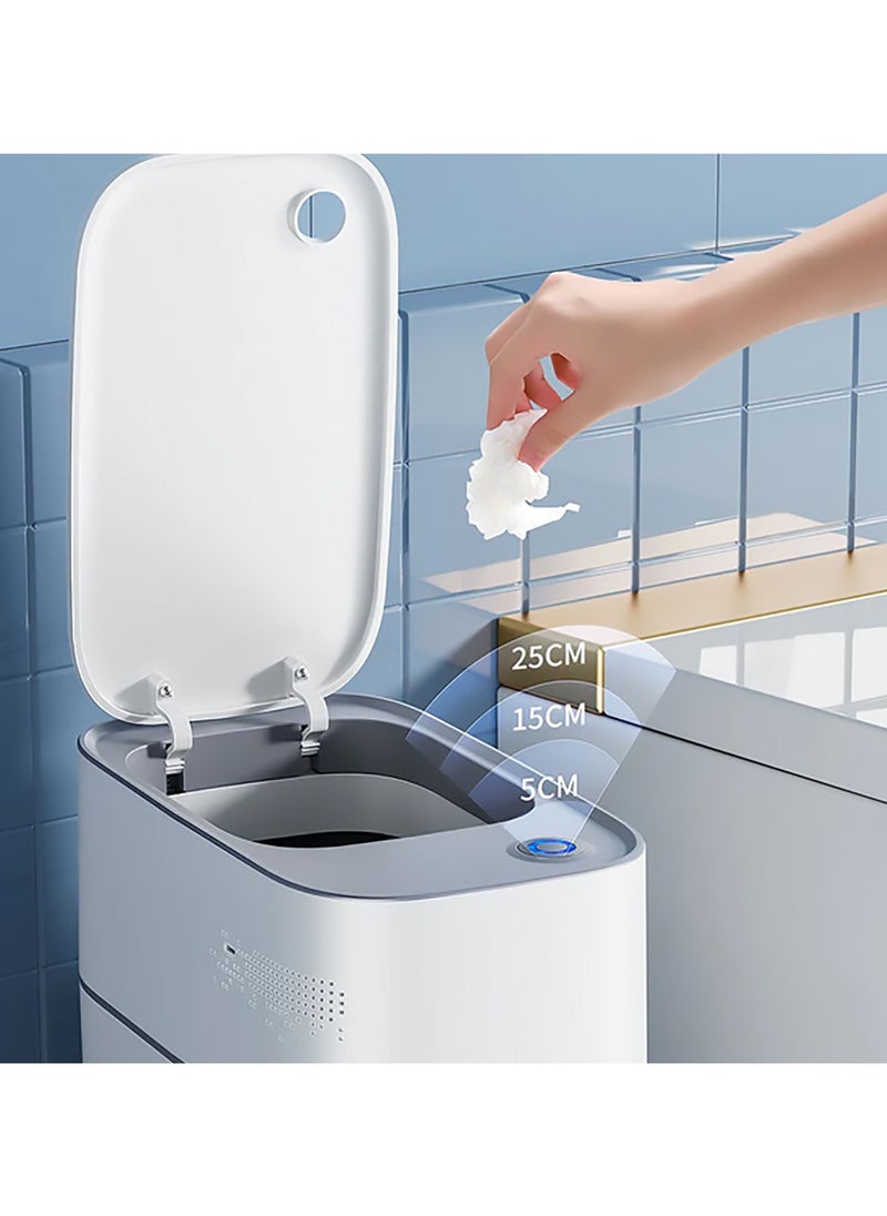 LIMITLESS Bathroom Trash Can Smart Touchless Motion Sensor Adsorption, Automatic Garbage Can, Plastic Trash Bin, 14 L for Living Room, Bedroom, Office, Kitchen  - Image 2