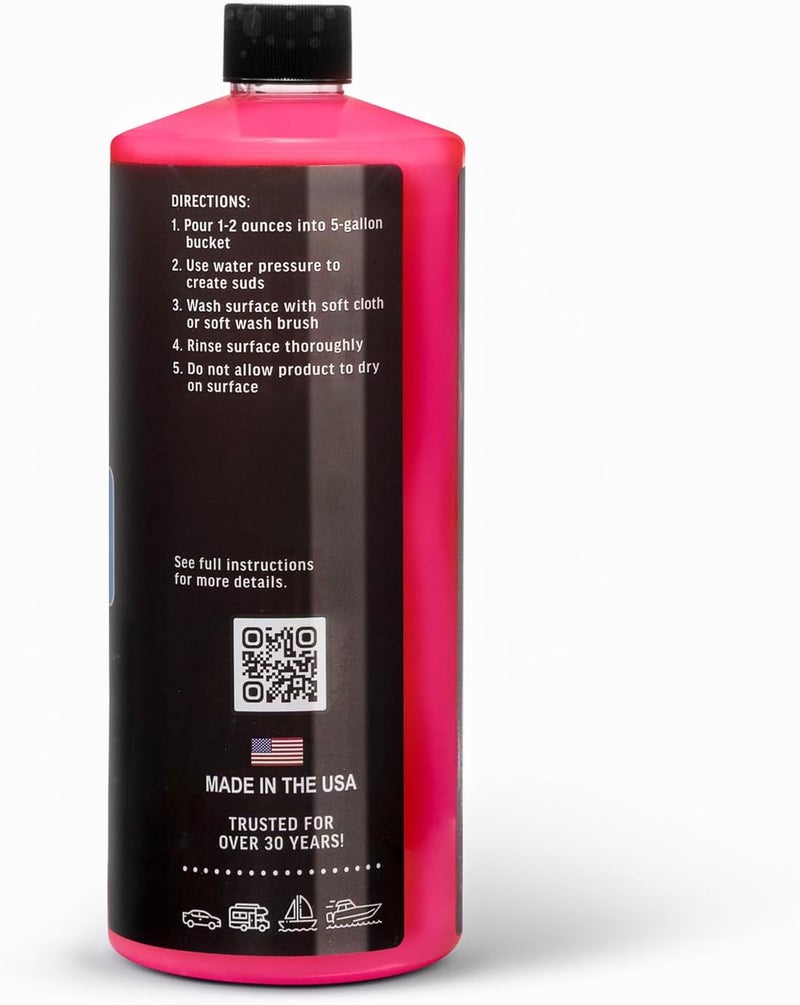 Poli Glow Poli Wash - صابون رغوي مركز للقوارب والمركبات الترفيهية، محايد للأس الهي��روجيني، آمن، منظف للقوارب والمركبات الترفيهية، آمن للطلاءات الخزفية، الألياف الزجاجية، الطلاء الشفاف، طبقة الجل، الألومنيوم، الأسطح المطلية، 32 أونصة - Image 3
