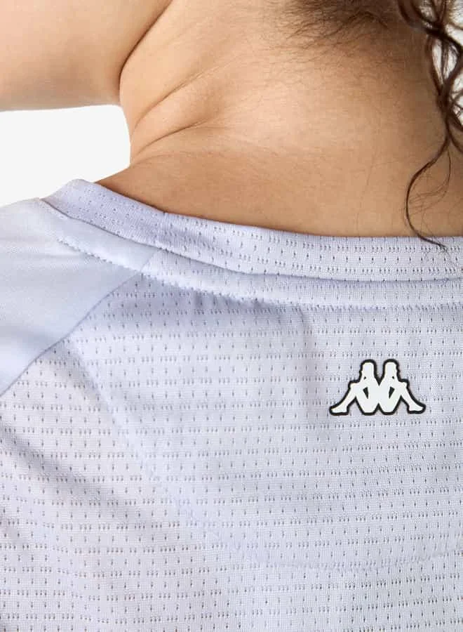 Kappa Kappa Logo Print T-shirt with Raglan Sleeves and Crew Neck