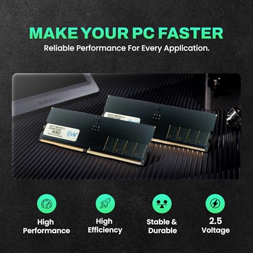 EVM 8GB DDR5 Desktop RAM Memory | 4800MHz | PC5-38400 | Long-DIMM | 288-Pin | CL19 | 1.1V Low Voltage | High Speed Performance | Intel & AMD Compatible | 10 Year Warranty (EVMT8G4800U88P) - Image 5