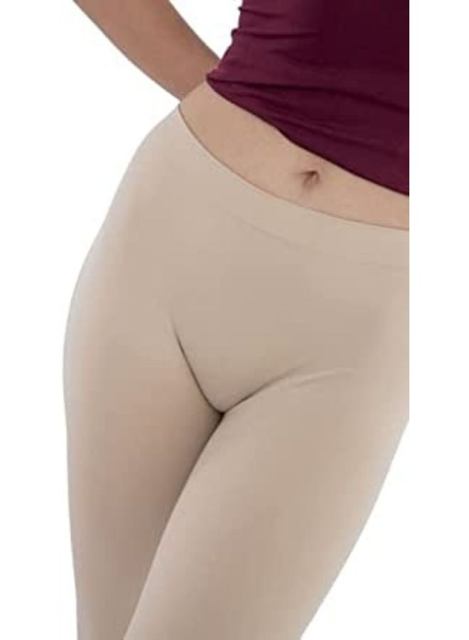 Carina Plain long leggings for women with a high elasticated waist high-quality materials well ventilated and soft to the touch Café colour  - Image 5