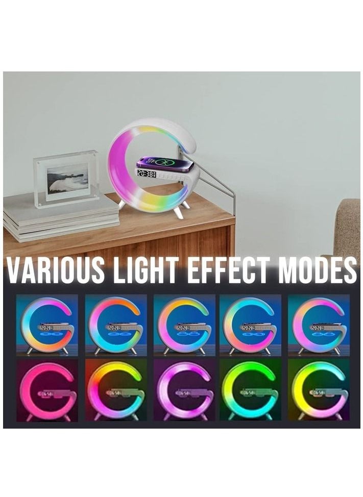 Smart light sound machine App Control Fast Wireless Charger RGB Light BT Speaker Sunrise Alarm Clock