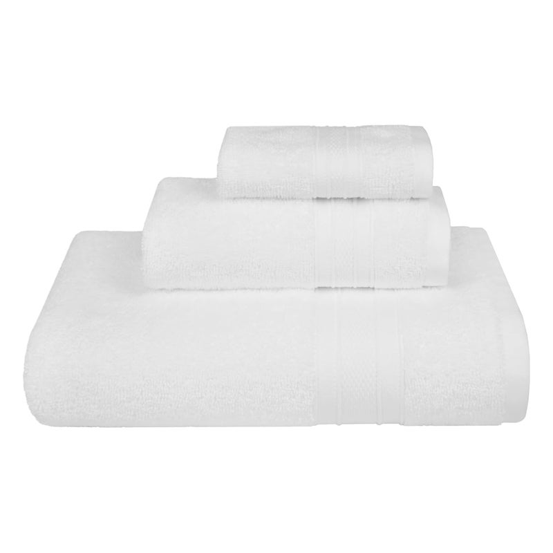 Trident Soft Comfort Air Rich Towels for Bath 100 Cotton Towel Super Soft Highly Absorbent 3 Pieces Towel Set 500 GSM White - Image 1