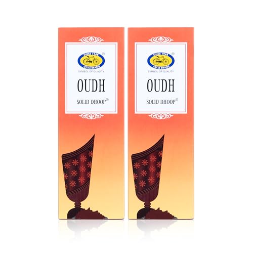 Cycle Pure Oudh Fragrance Bambooless Solid Dhoop Sticks for Puja | Handcrafted & Eco Friendly | Incense Sticks with Free Dhoop Holder | Agarbatti for Rituals | Pack of 2 - Image 1