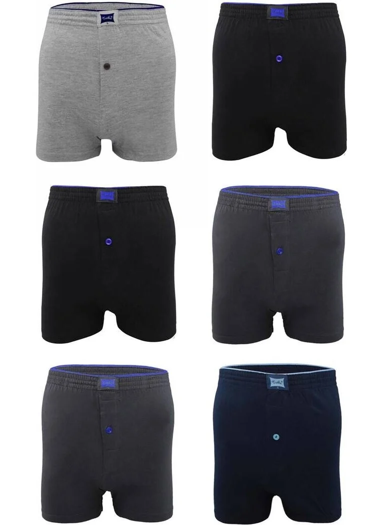 Tutku Combed Plain Boxer 117 6 Pack | Mixed Color