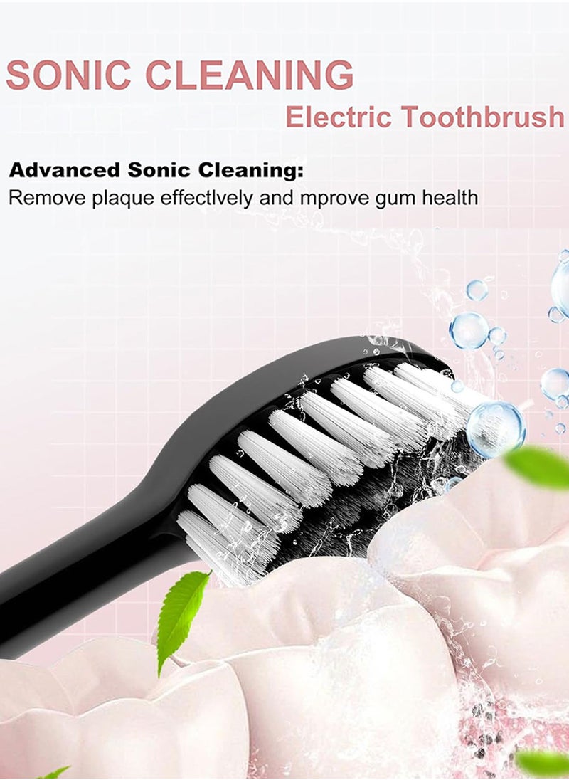 Generic Electric Toothbrushes for Adults with 4 Brush Heads, Sonic Rechargeable Teeth Whitening Toothbrush, Power Toothbrush with 6 Cleaning Models Black  - Image 4