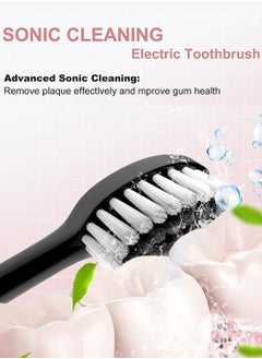 Electric Toothbrushes for Adults with 4 Brush Heads, Sonic Rechargeable Teeth Whitening Toothbrush, Power Toothbrush with 6 Cleaning Models Black - pzsku/Z9F6421F753709A6CD049Z/45/_/1736023030/6999c1ae-ff66-4dd8-927b-fec63951a66f